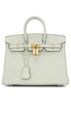Fwrd Renew Hermes Togo B Stamp Birkin 25 Handbag In Gris Neve