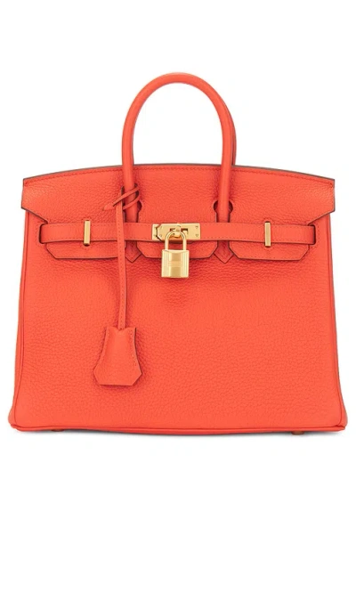 Fwrd Renew Hermes Togo Birkin 25 Handbag In Red