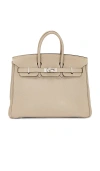 Fwrd Renew Hermes Togo Birkin 25 Handbag In Gris Tourterelle
