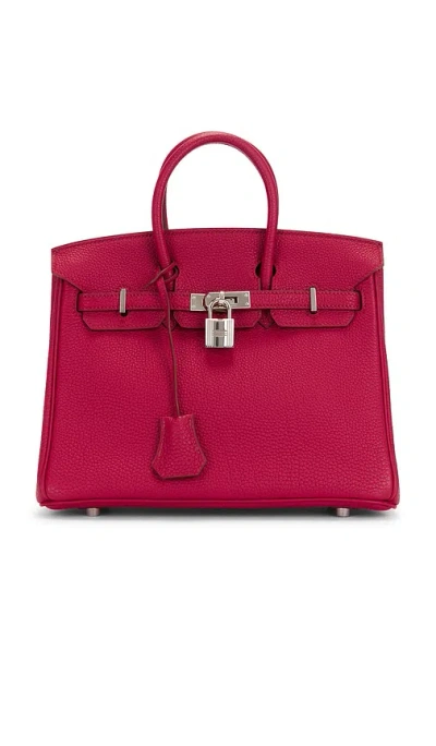 Fwrd Renew Hermes Togo Birkin 25 Handbag In Rouge Grenat