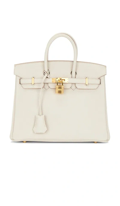Fwrd Renew Hermes Togo Birkin 25 Handbag In White