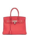 Fwrd Renew Hermes Togo Birkin 30 Handbag In Red
