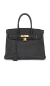 Fwrd Renew Hermes Togo Birkin 30 Retourne Handbag In Black