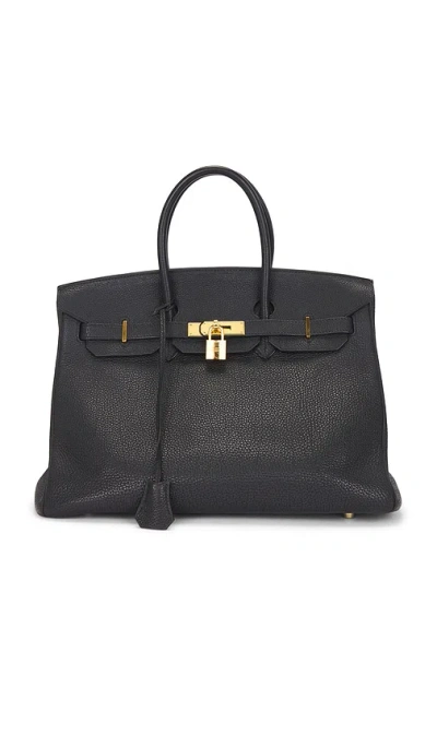 Fwrd Renew Hermes Togo Birkin 35 Retourne Handbag In Black