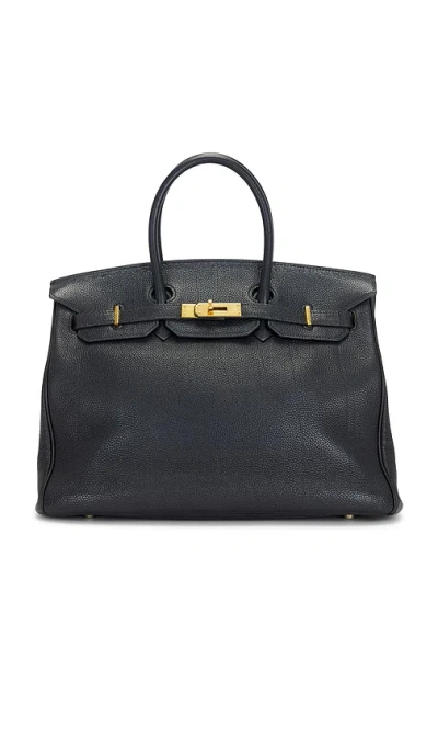 Fwrd Renew Hermes Togo Birkin 35 Retourne Handbag In Black