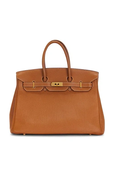 Fwrd Renew Hermes Togo Birkin 35 Retourne Handbag In Brown