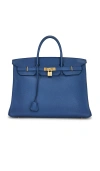 Fwrd Renew Hermes Togo Birkin 40 Retourne Handbag In Blue