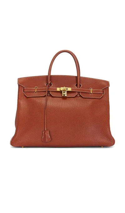 Fwrd Renew Hermes Togo Birkin 40 Retourne Handbag In Brown