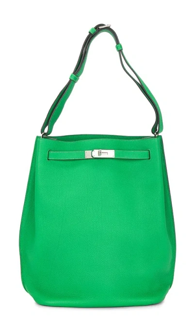 Fwrd Renew Hermes Togo So Kelly 26 Shoulder Bag In Green