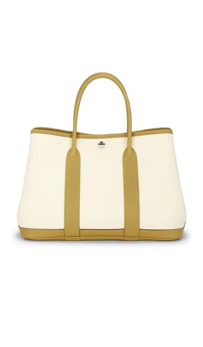 Fwrd Renew Hermes Toile & Leather Garden Party 30 Tote Bag In Brown