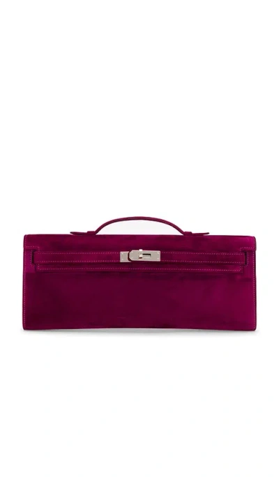 Fwrd Renew Hermes Veau Doblis Kelly Cut Pochette In Anemone