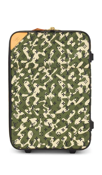 Fwrd Renew Louis Vuitton Camouflage Carry Luggage In Green