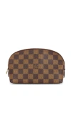 Fwrd Renew Louis Vuitton Damier Ebene Cosmetic Pouch In Brown