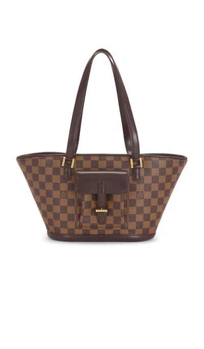 Fwrd Renew Louis Vuitton Damier Ebene Manosque Pm Tote Bag In Brown