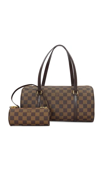 Fwrd Renew Louis Vuitton Damier Ebene Papillon 30 Handbag & Mini Set In White