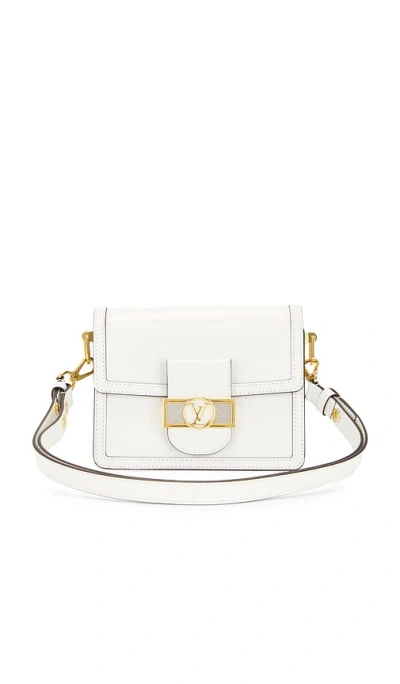 Fwrd Renew Louis Vuitton Dauphine Pm Shoulder Bag In White