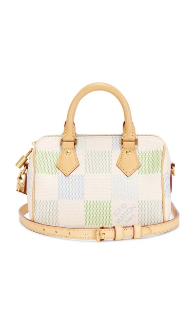 Fwrd Renew Louis Vuitton Limited Edition Damierlicious Giant Speedy Bandouliere 20 Handbag In White
