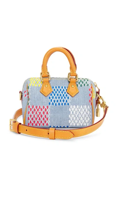 Fwrd Renew Louis Vuitton Lv Vers Damier Denim Speedy Bandouliere 18 Handbag In Multi