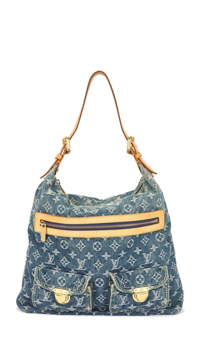 Fwrd Renew Louis Vuitton Monogram Denim Baggy Gm Shoulder Bag In Blue