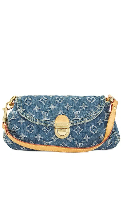 Fwrd Renew Louis Vuitton Monogram Denim Shoulder Bag In Blue