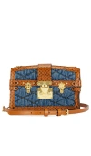 Fwrd Renew Louis Vuitton Monogram Denim Trunk Shoulder Bag In Denim-medium