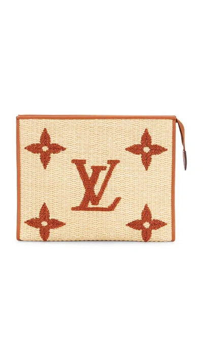 Fwrd Renew Louis Vuitton Monogram Giant Raffia Toiletry Pouch 26 In Multi