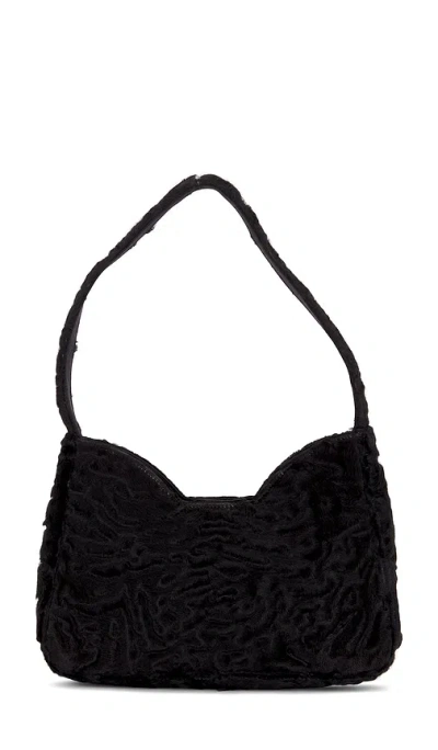 Fwrd Renew Prada Astrakhan Fur Shoulder Bag In Black