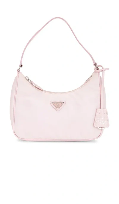 Fwrd Renew Prada Mini Re-edition Re-nylon Shoulder Bag In Pink