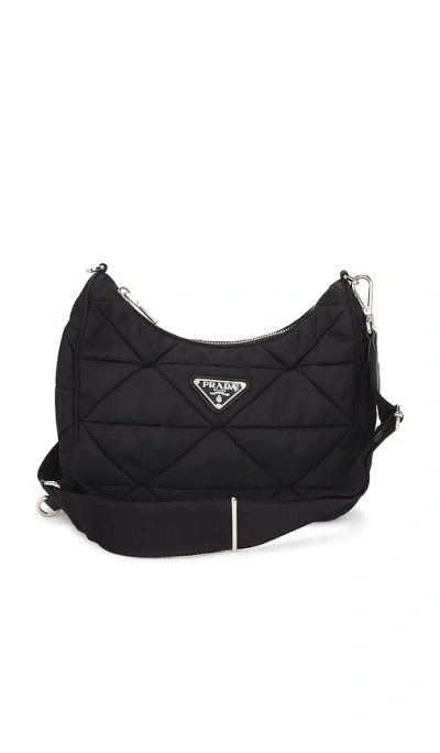 Fwrd Renew Prada Padded Re-nylon Shoulder Bag In Black