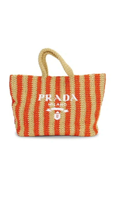 Fwrd Renew Prada Raffia Tote Bag In Multi