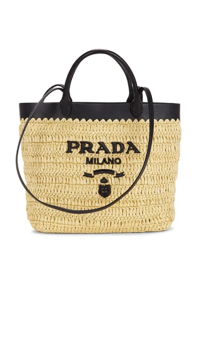 Fwrd Renew Prada Raffia Tote Bag In Neutral