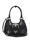 Fwrd Renew Prada Re-nylon Re-edition 2002 Moon Shoulder Bag In Black