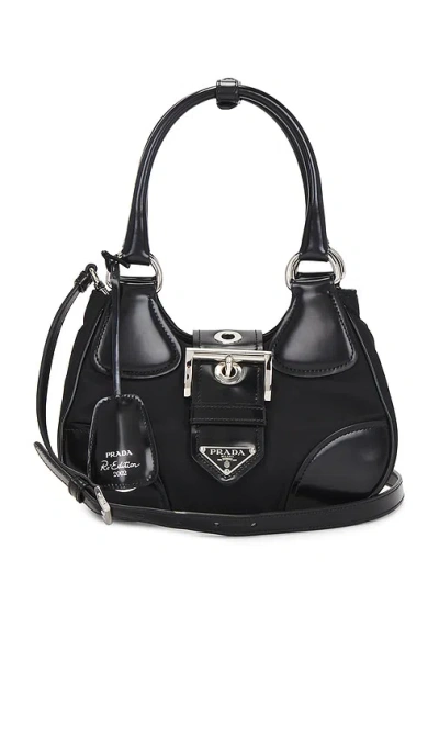 Fwrd Renew Prada Re-nylon Re-edition 2002 Moon Shoulder Bag In Black