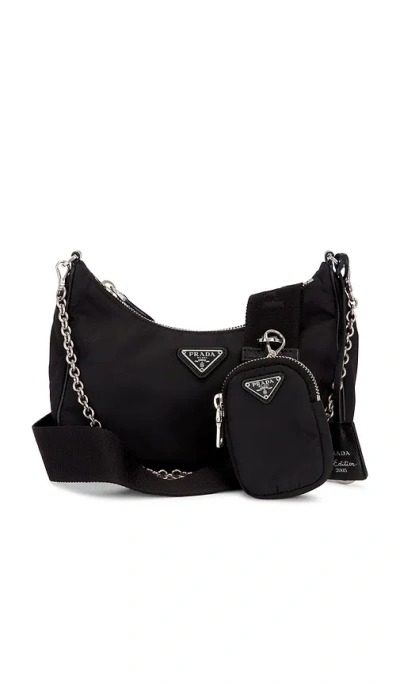 Fwrd Renew Prada Re-nylon Re-edition 2005 Shoulder Bag In Black