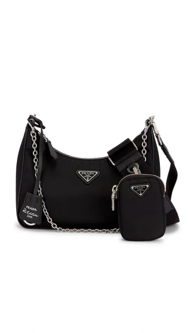 Fwrd Renew Prada Re-nylon Re-edition 2005 Shoulder Bag In Black