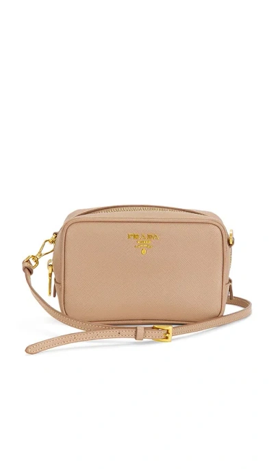 Fwrd Renew Prada Saffiano Camera Bag In Sand