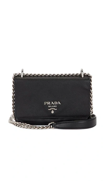 Fwrd Renew Prada Saffiano Crossbody Bag In Black