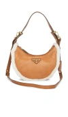 Fwrd Renew Prada Shearling Arque Shoulder Bag In Orange