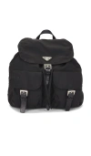 Fwrd Renew Prada Tessuto Backpack In Black
