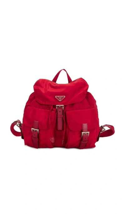 Fwrd Renew Prada Tessuto Backpack In Red