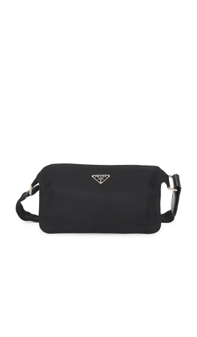 Fwrd Renew Prada Tessuto Belt Bag In Black