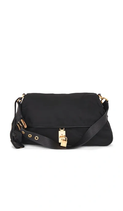 Fwrd Renew Prada Tessuto Flap Shoulder Bag In Black