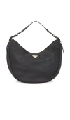 Fwrd Renew Prada Tessuto Hobo Bag Black In Black