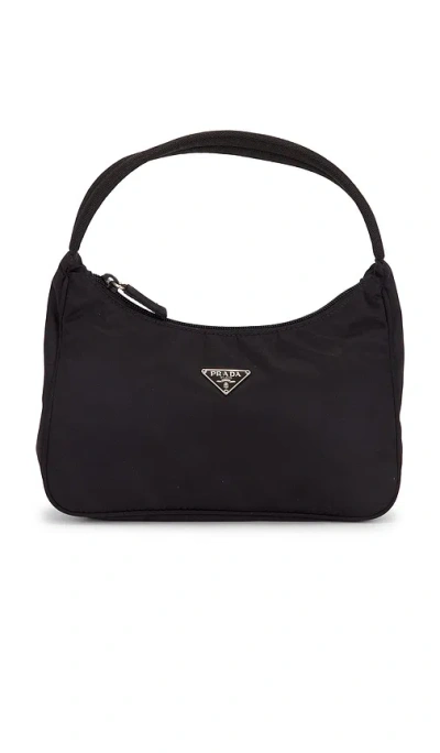 Fwrd Renew Prada Tessuto Mini Sport Hobo Bag In Black