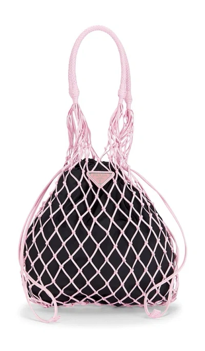 Fwrd Renew Prada Tessuto Net Tote Bag In Black