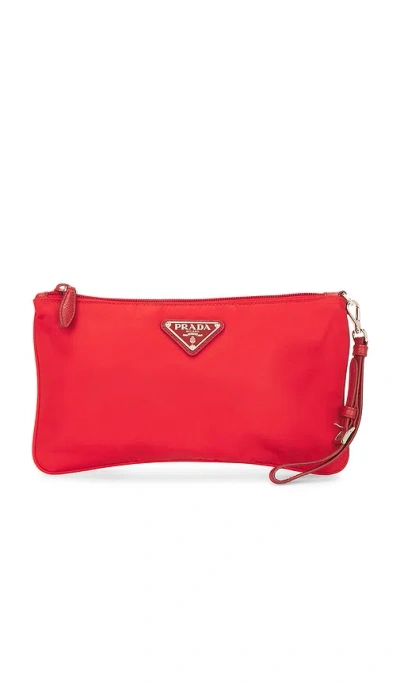 Fwrd Renew Prada Tessuto Pouch In Red