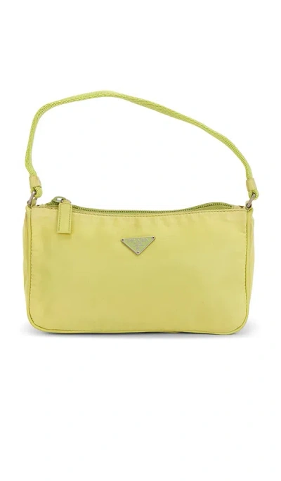 Fwrd Renew Prada Tessuto Pouch In Yellow