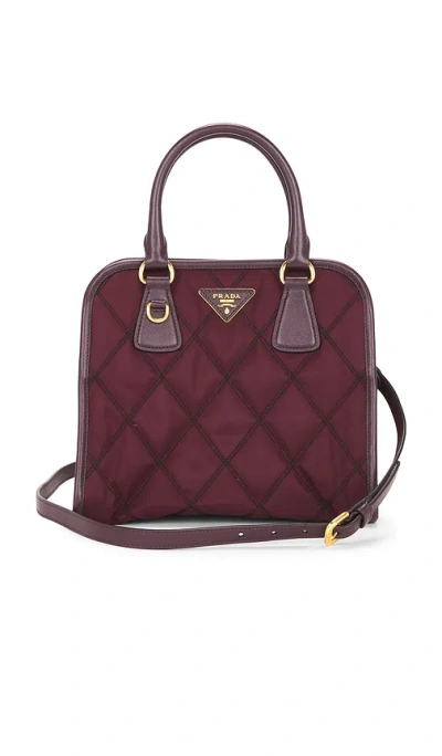 Fwrd Renew Prada Tessuto Quilted Nylon Handbag In Red