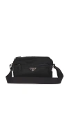 Fwrd Renew Prada Tessuto Shoulder Bag In Black