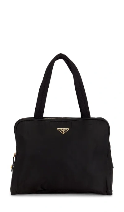 Fwrd Renew Prada Tessuto Shoulder Bag In Black